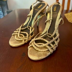 Fendi Gold Heels